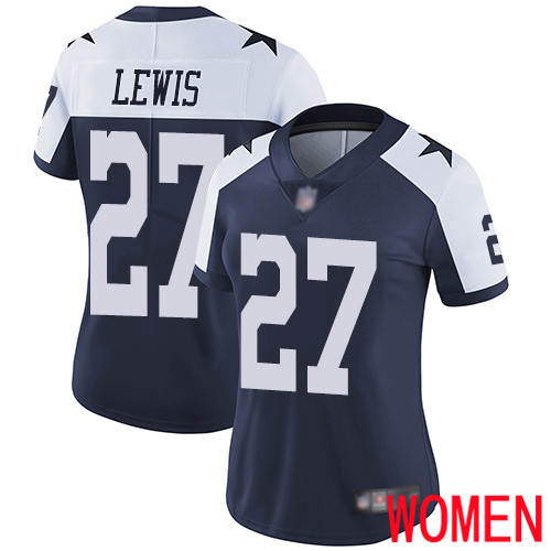 Women Dallas Cowboys Limited Navy Blue Jourdan Lewis Alternate 27 Vapor Untouchable Throwback NFL Jersey